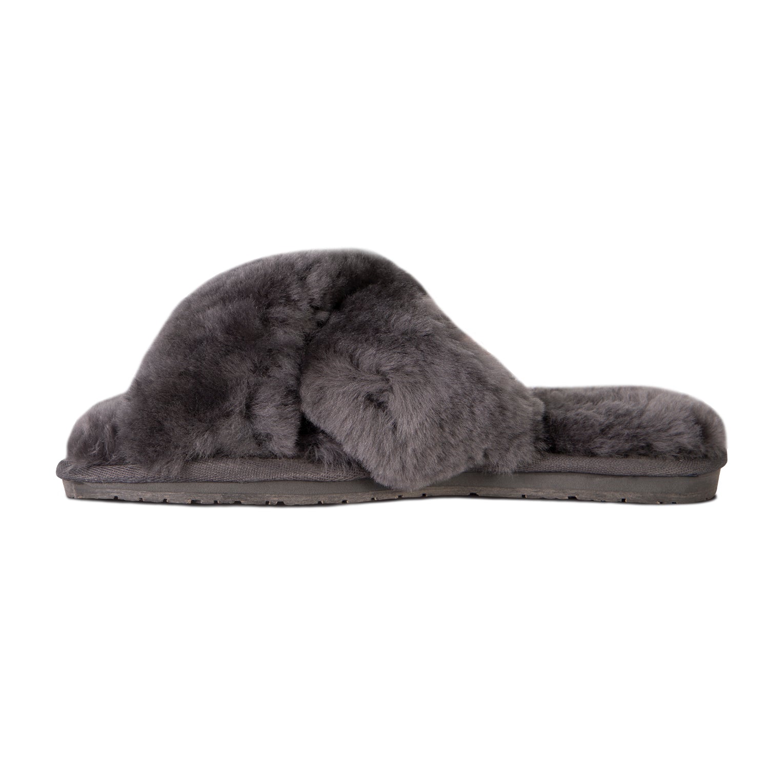 Women's Duo-Tone Emma Sheepskin Slipper Grey/Brown - Cloud Nine Sheepskin