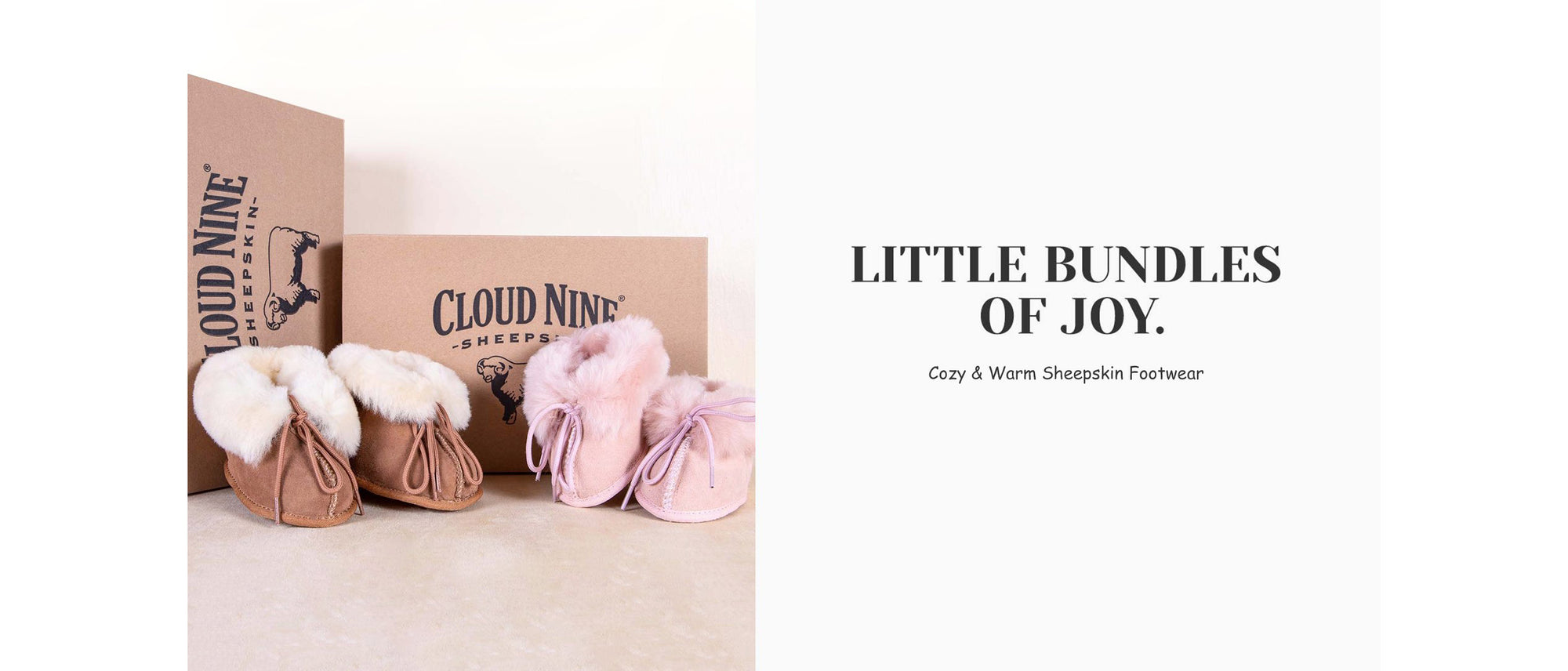 Sheepskin Baby Booties - Soft and Flexible - Cloud Nine Sheepskin