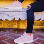 LADIES HOLLY SHEEPSKIN SNEAKER PINK - Cloud Nine Sheepskin