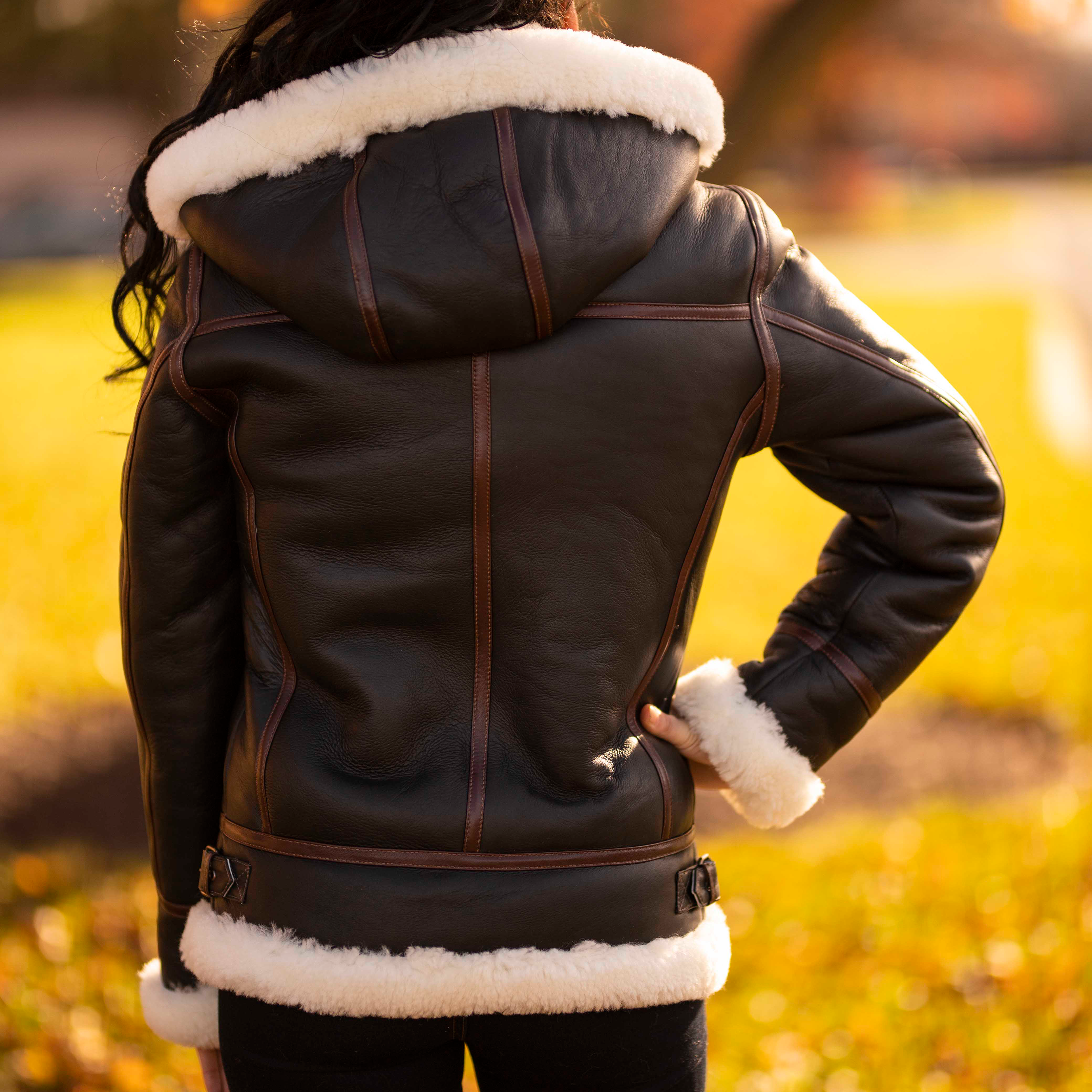 Women's Sheepskin Bomber Coat - Cloud Nine Sheepskin