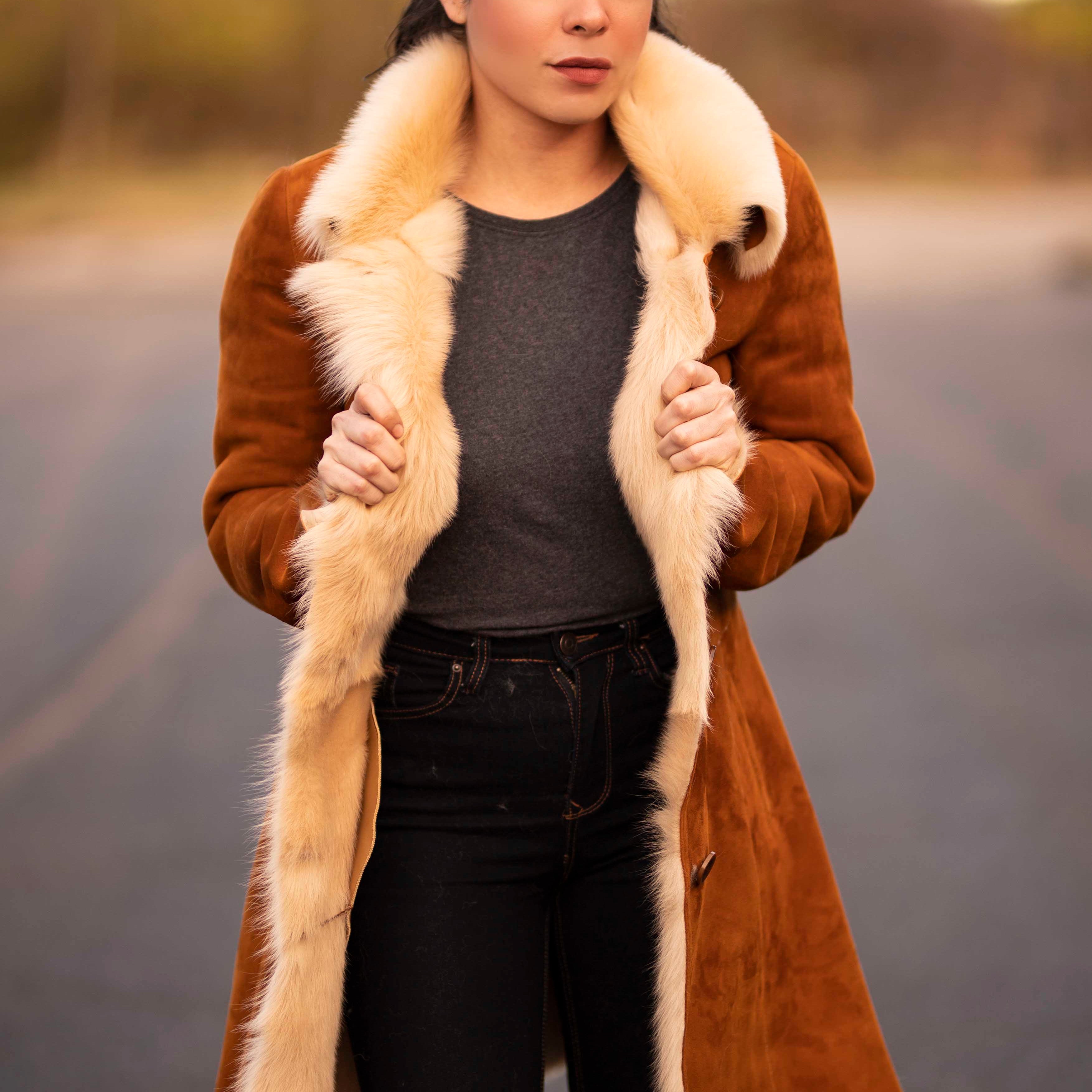 Women's Long Sheepskin Coat - Cloud Nine Sheepskin