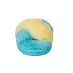 LADIES DUO-TONE EMMA SHEEPSKIN SLIPPER BLUE/YELLOW - Cloud Nine Sheepskin
