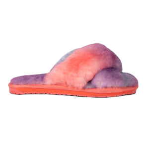 LADIES DUO-TONE EMMA SHEEPSKIN SLIPPER TIE/DYE