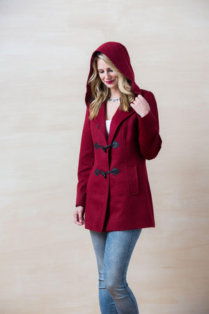 Red Hooded Coat - Cloud Nine Sheepskin