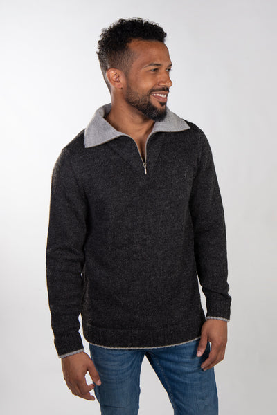 Men s Half Zip Sweater Cloud Nine Sheepskin